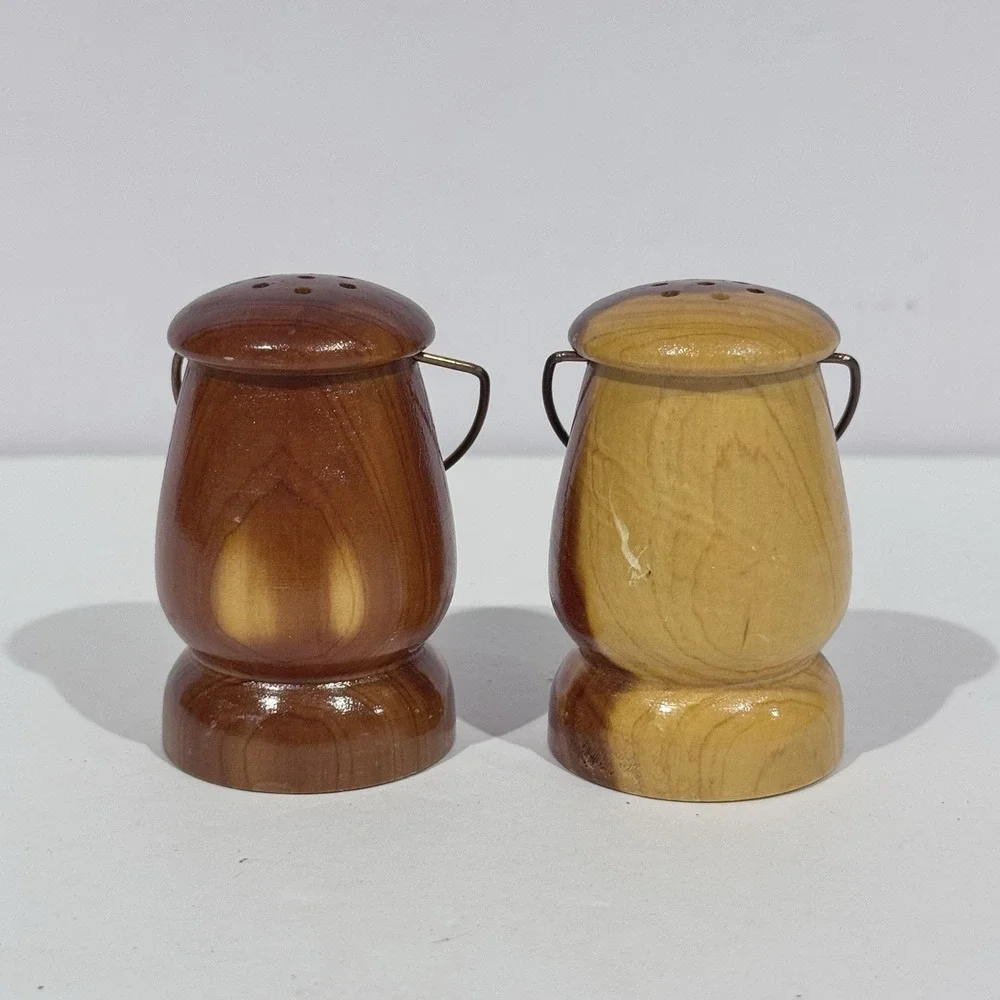 Wooden Lanterns W Handles‎ Salt & Pepper Shaker Set W Stoppers
